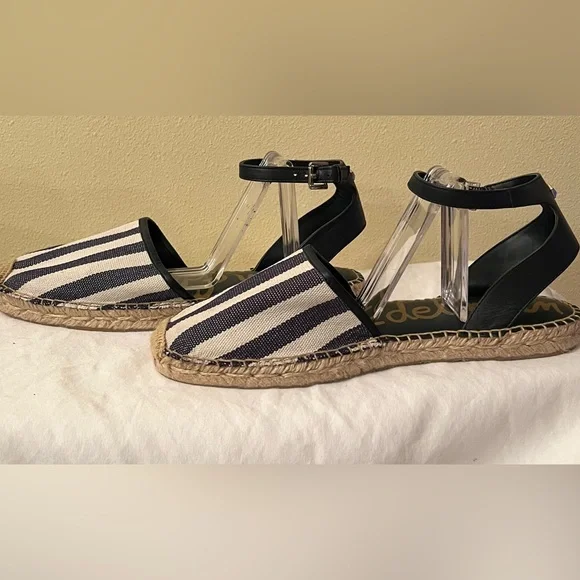 Sam Edelman Vivian Espadrilles, Navy, White, Size 10, EUC - Picture 1 of 8